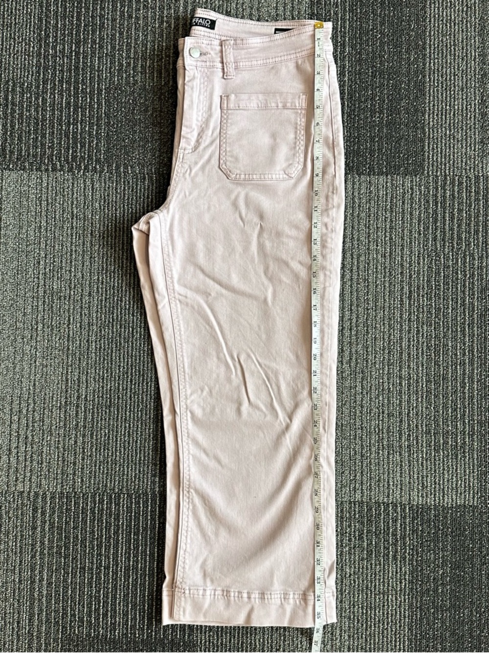 Buffalo David Bitton Light Pink High-Rise Wide Leg Stretch Crop Pants | SIZE 12 - Picture 5 of 7